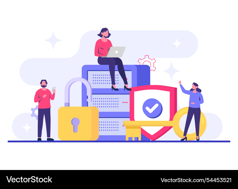 Database protection cyber security data center Vector Image