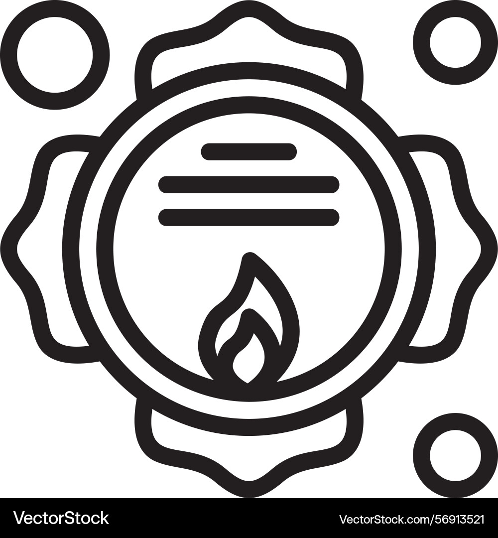 Firefighter badge linear style icon design Vector Image