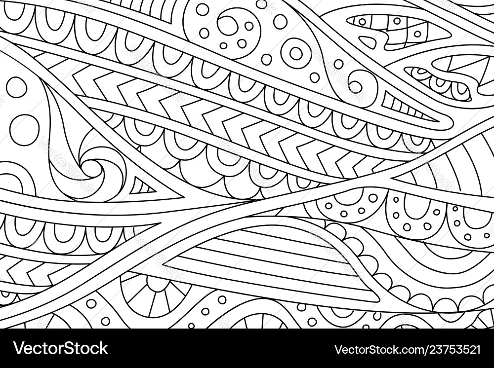 Intricate Abstract Pattern Coloring Page vector image
