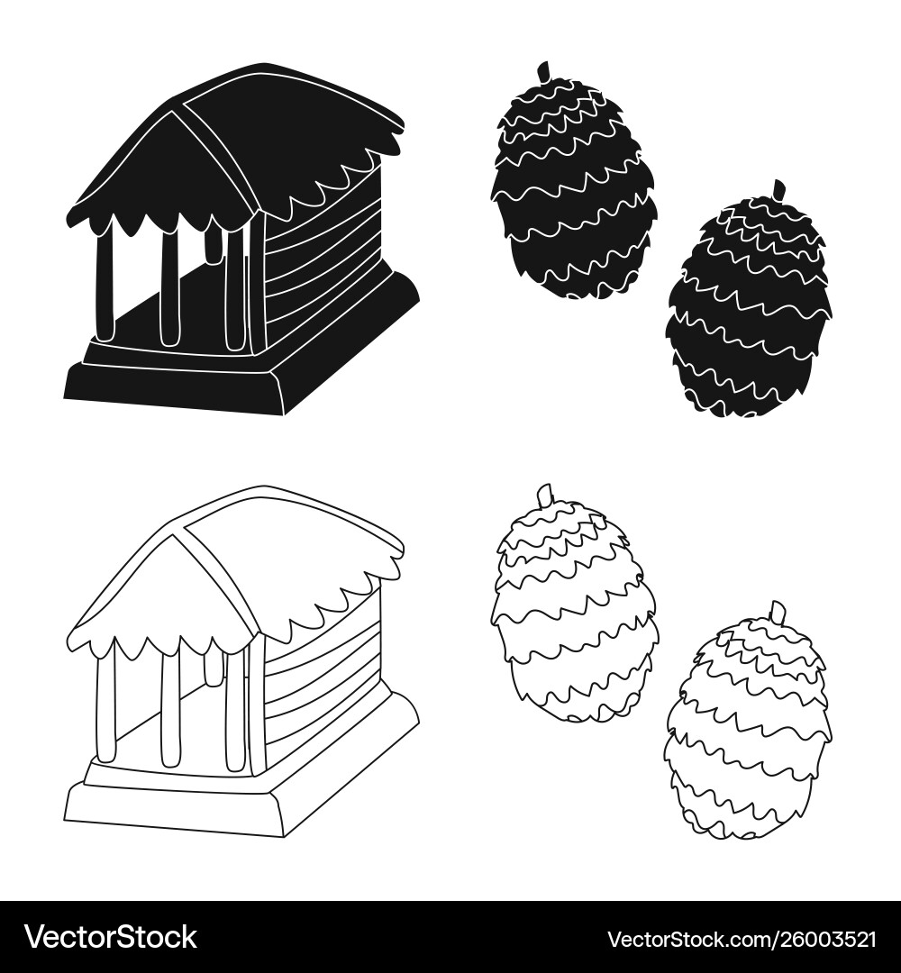 Isolated object and travel icon set Vector Image