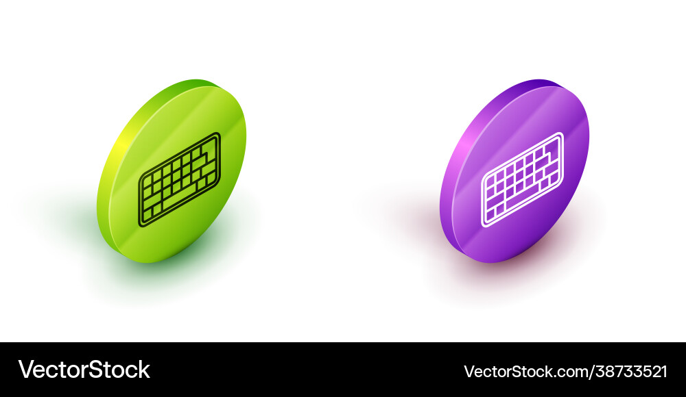 Isometric line computer keyboard icon isolated Isometric line computer keyboard icon isolated vector image