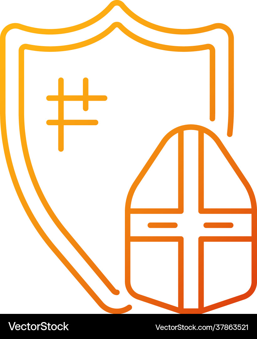 Knight armor gradient linear icon Knight armor gradient linear icon vector image
