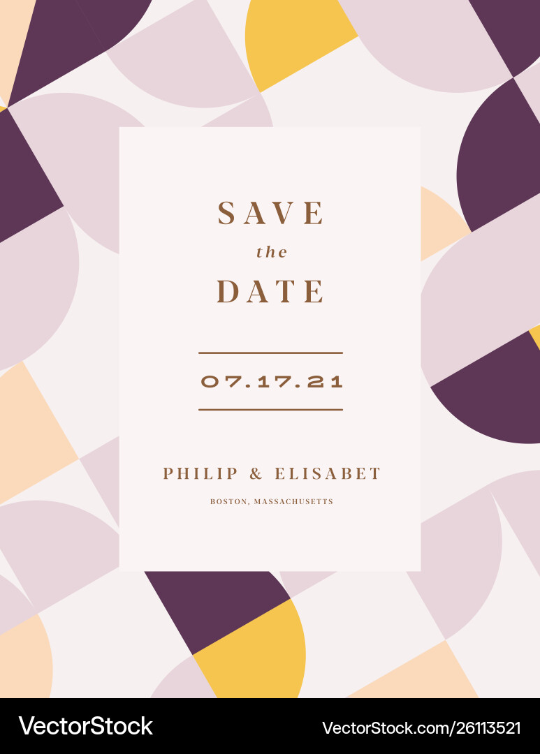 Modern save date template design vector image