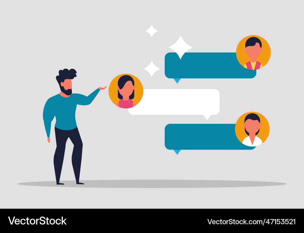 Online assistant software helps the user to get Online assistant software helps the user to get Vector Image