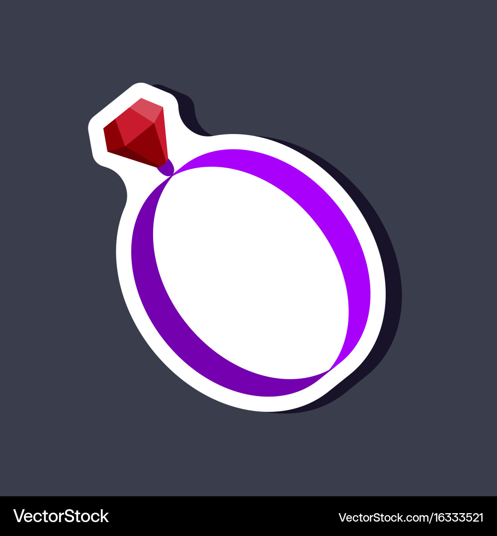 Paper sticker fashion clothes engagement ring Vector Image