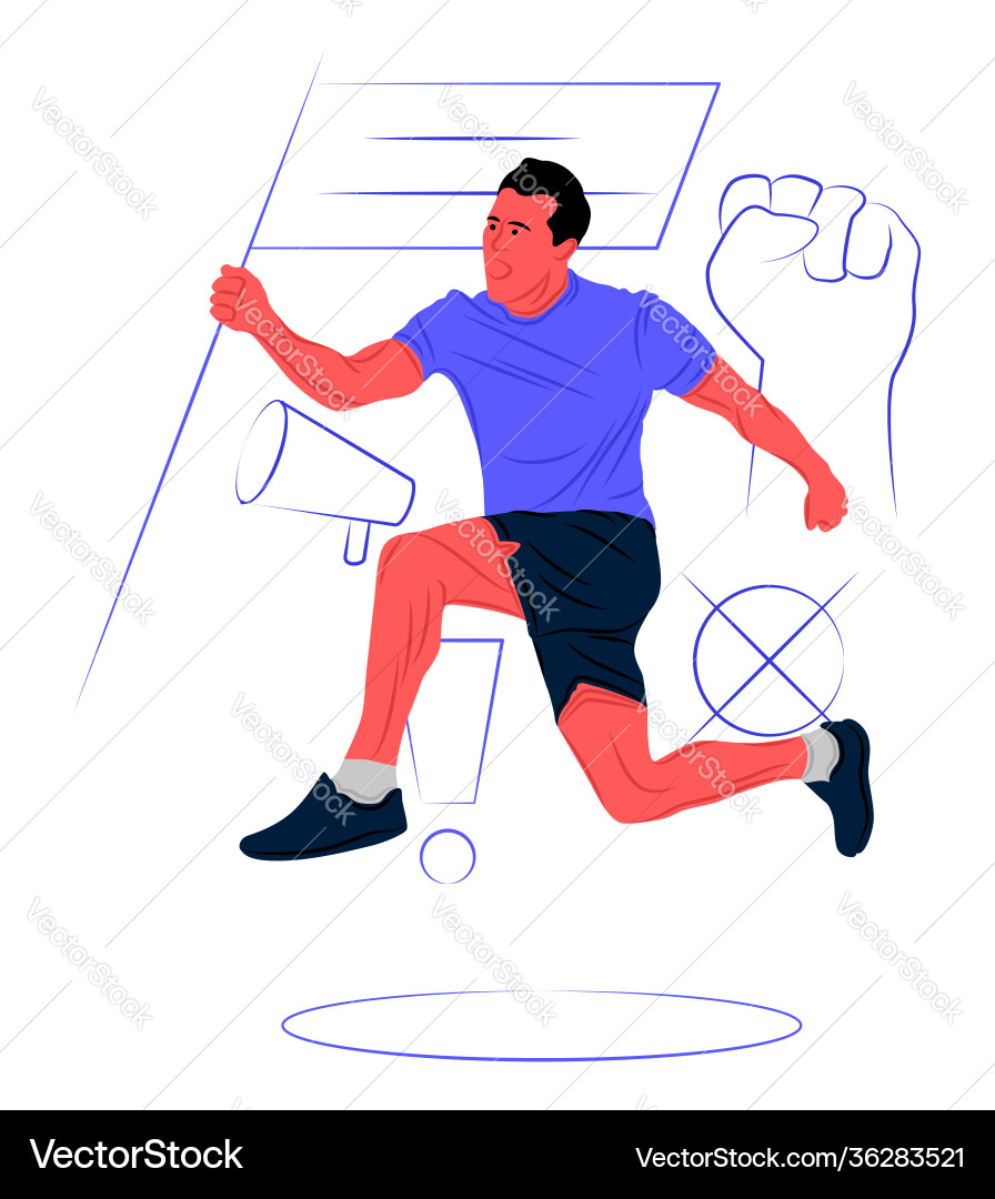 Protest in shadow sharp lines style vector image