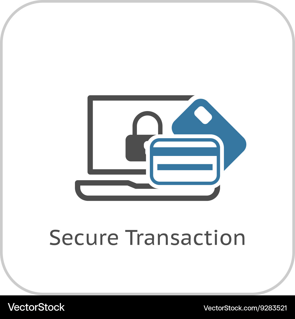 Secure transaction icon flat design vector image
