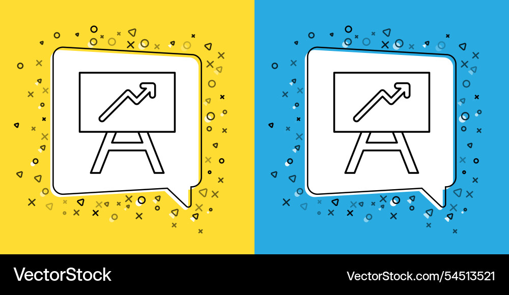 Set line board with graph chart icon isolated Set line board with graph chart icon isolated vector image