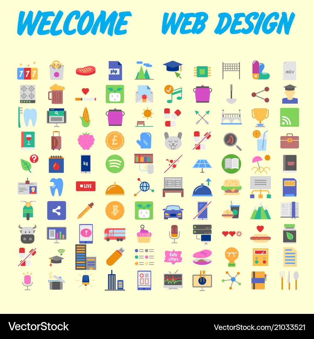 Set of multicolored icons for your design vector image