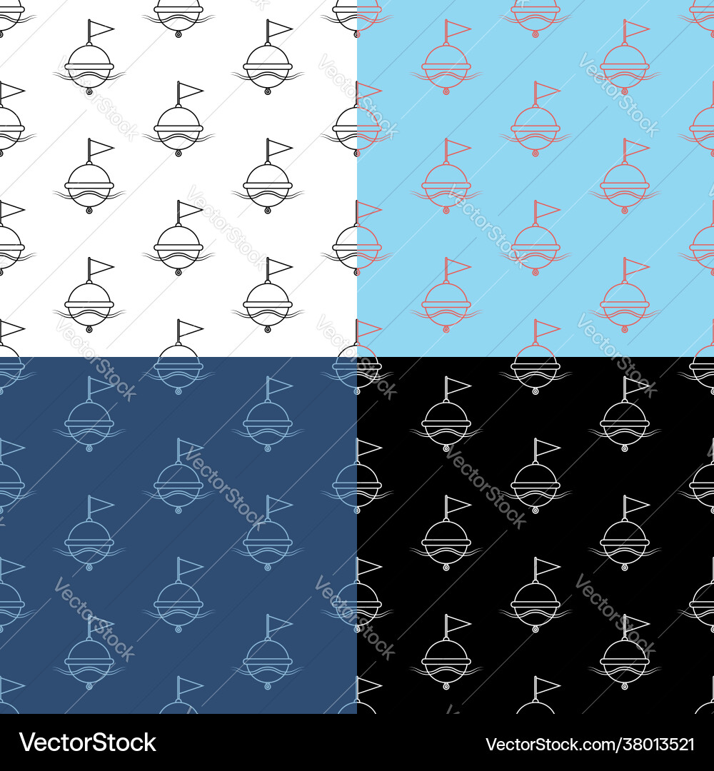 Set seamless patterns with restrictive sea Set seamless patterns with restrictive sea vector image