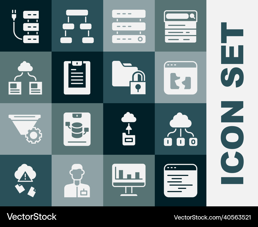 Set software cloud technology data transfer Set software cloud technology data transfer vector image