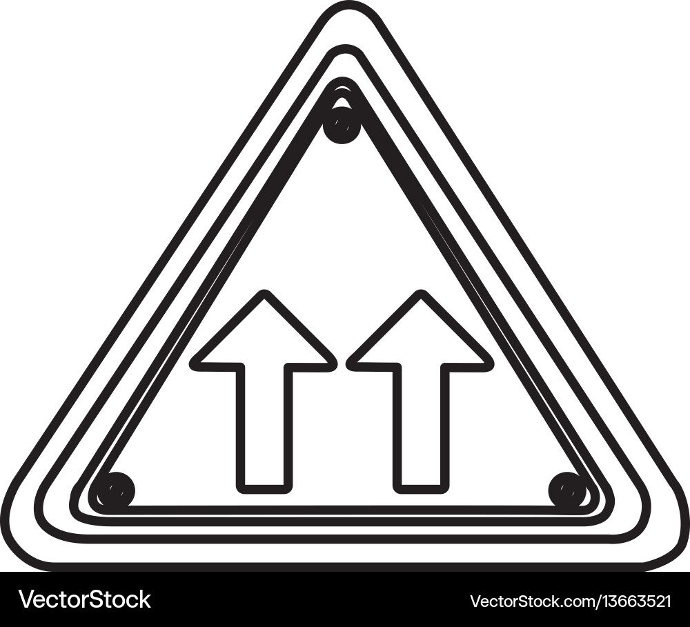 Silhouette triangle shape frame same direction Vector Image