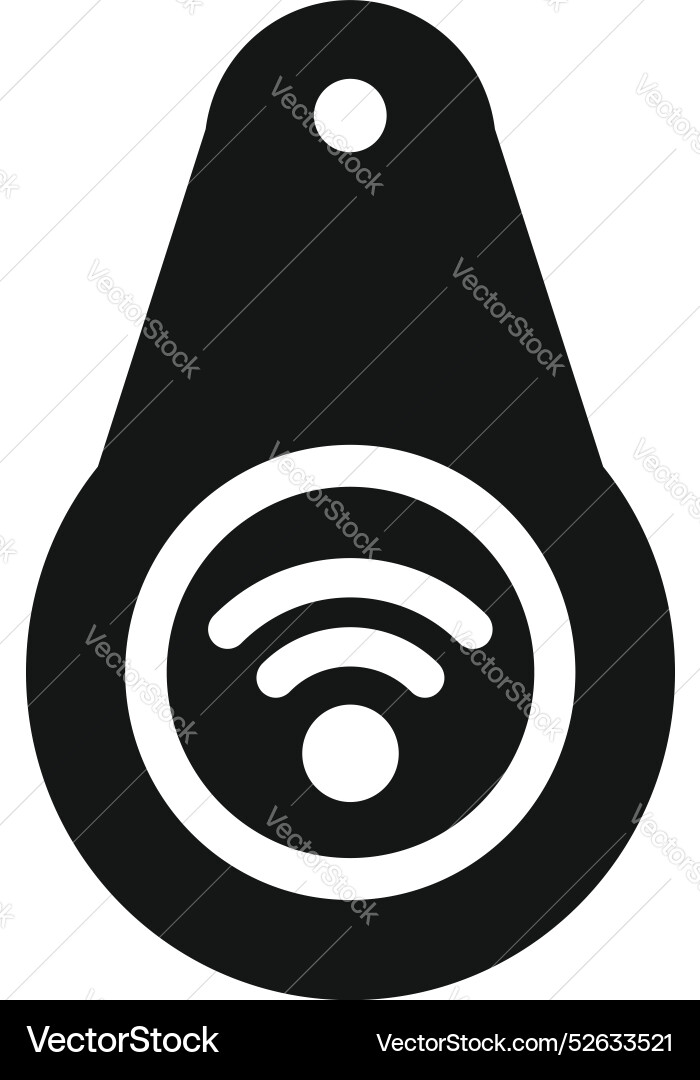 Smart tag showing wifi signal icon for tracking Smart tag showing wifi signal icon for tracking vector image