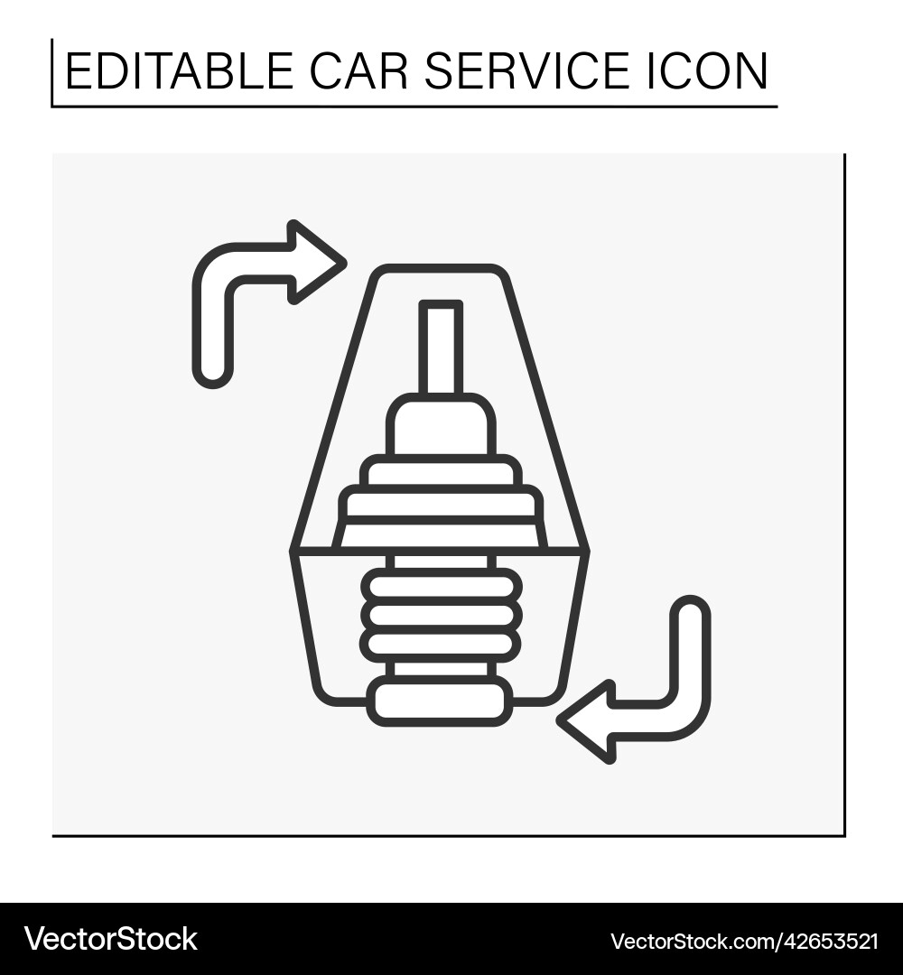 Thermostat replacement line icon Thermostat replacement line icon vector image