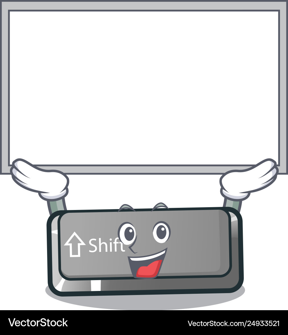 Up board button shift isolated with character vector image