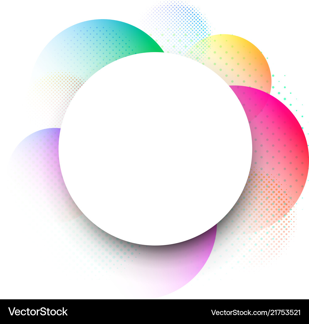 White round background with colour circles vector image