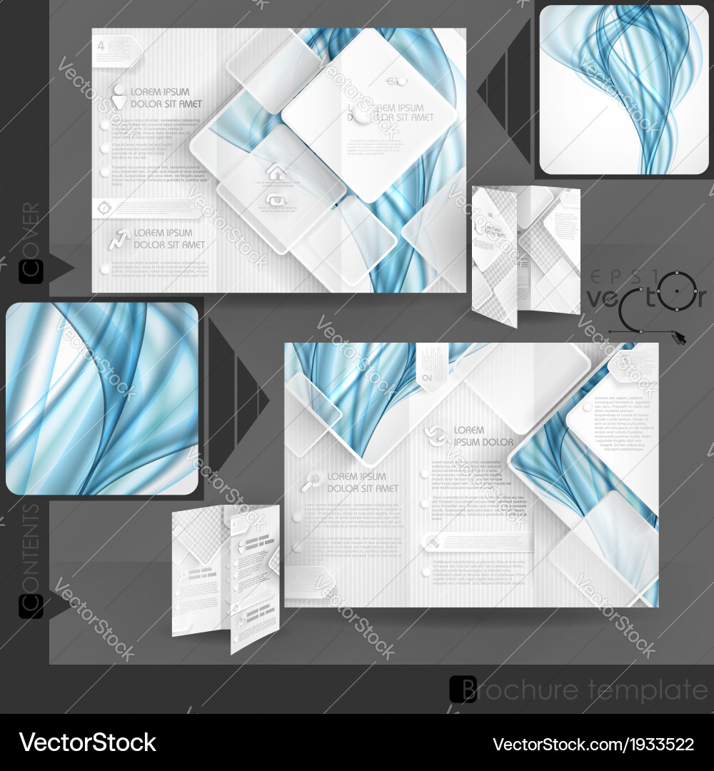 Abstract Brochure with Wave Pattern vector image