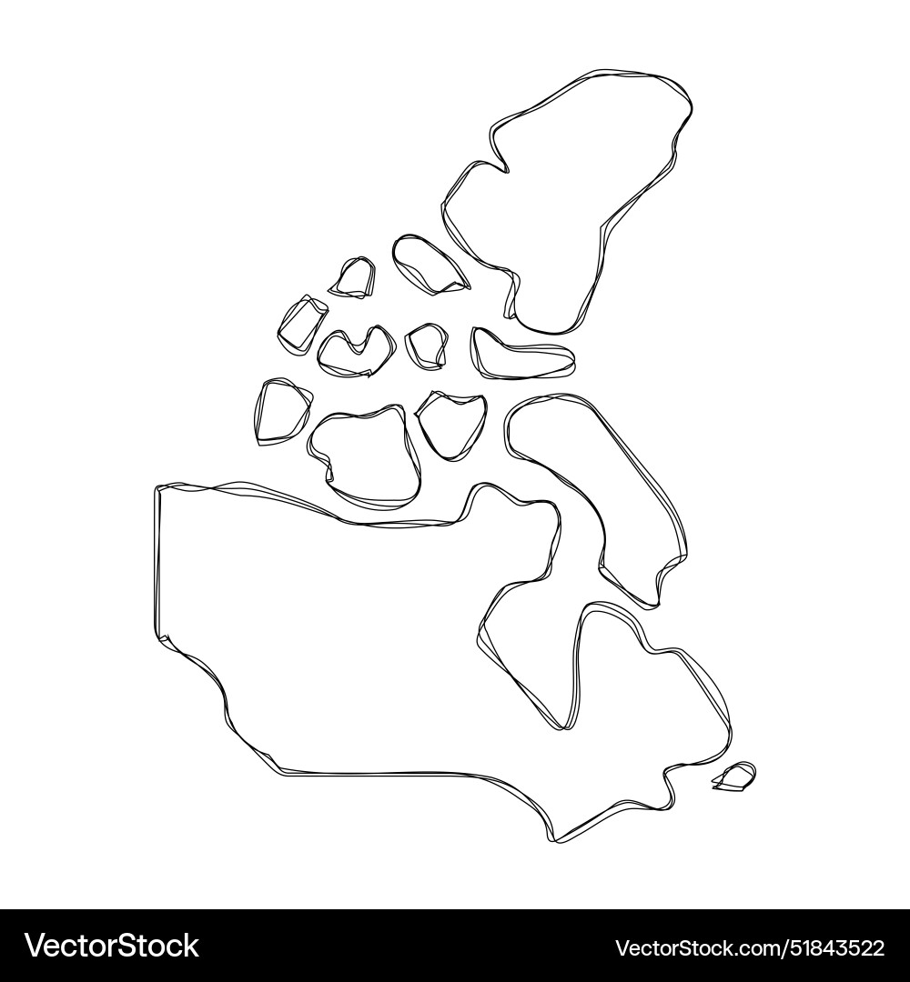 Canada simplified sketch map Royalty Free Vector Image