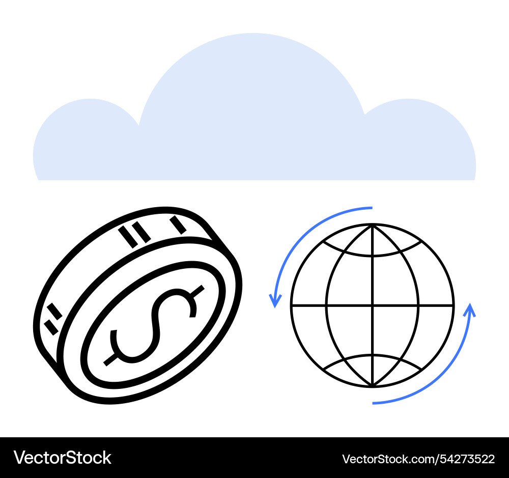 Cloud computing for global financial transactions Cloud computing for global financial transactions vector image
