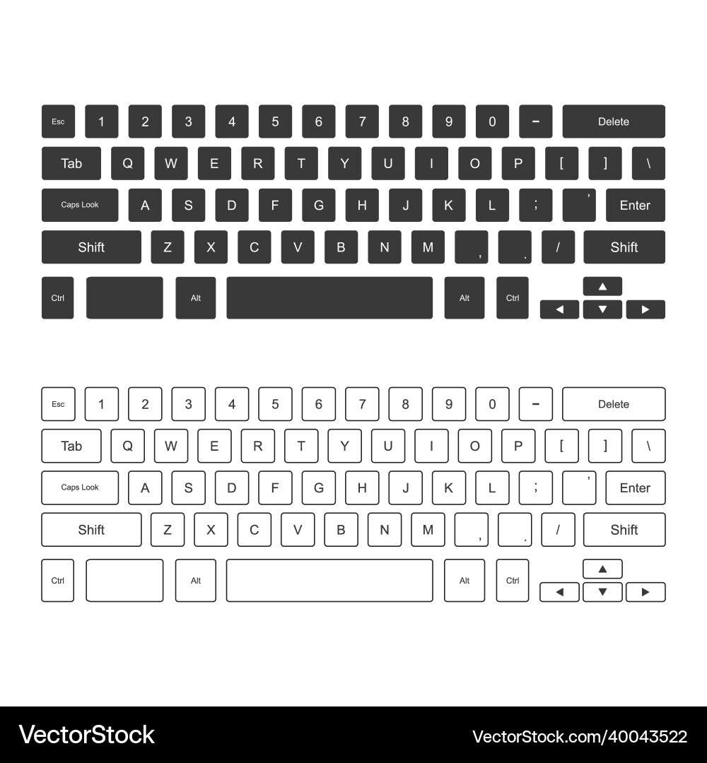 Computer keyboard isolated on grey background Computer keyboard isolated on grey background vector image