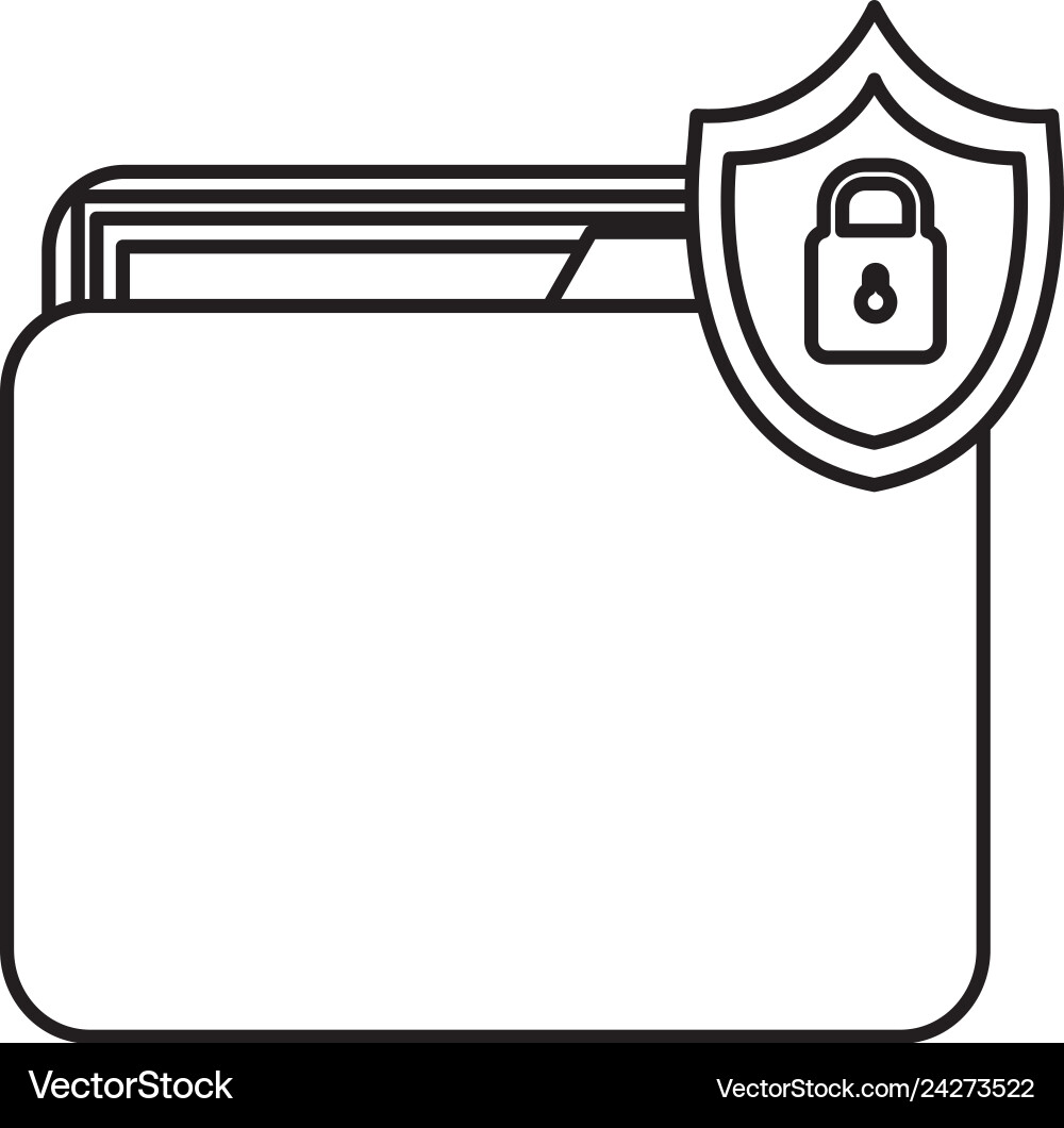 File folder with shield padlock File folder with shield padlock vector image