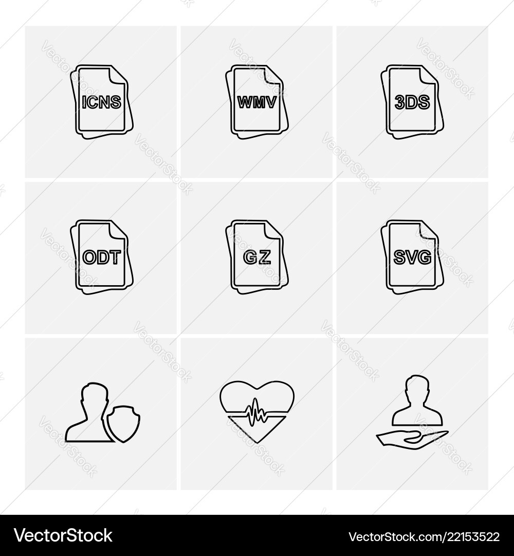 File type files documents eps icons set vector image