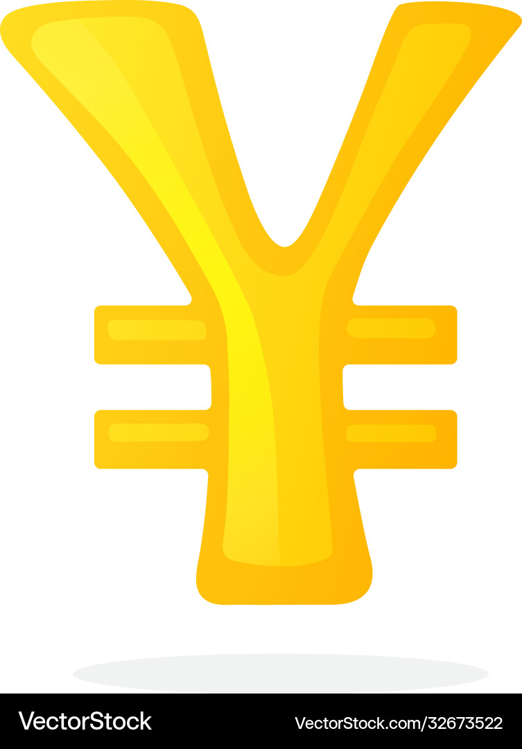 Goldenes Zeichen Yen oder Yuan mit zwei Linien Goldenes Zeichen Yen oder Yuan mit zwei Linien vektorbild