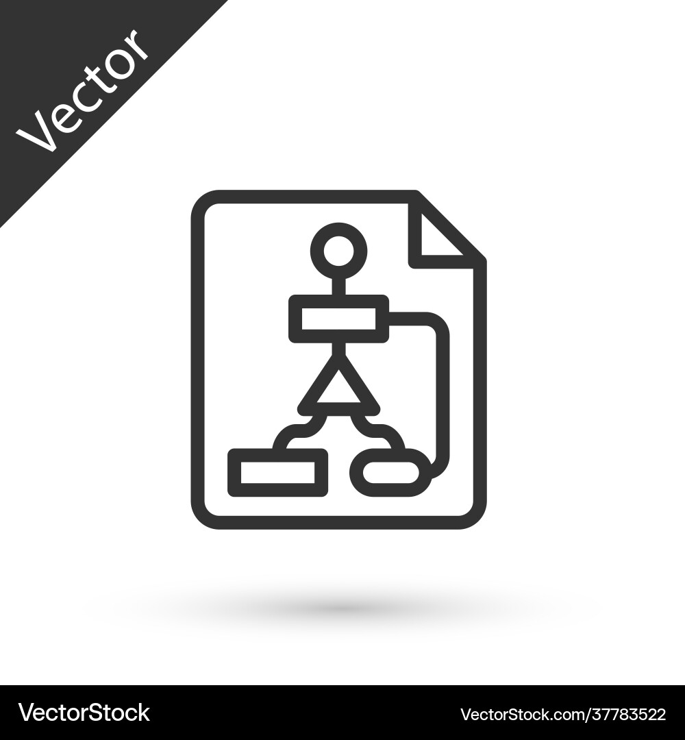 Grey line tile flowchart for program design Grey line tile flowchart for program design vector image