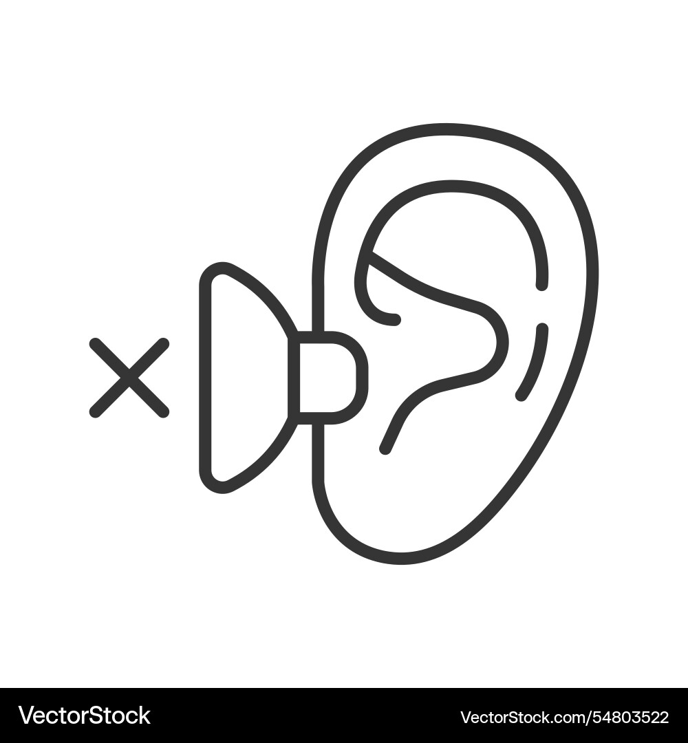Noise isolation icon in line design Vector Image