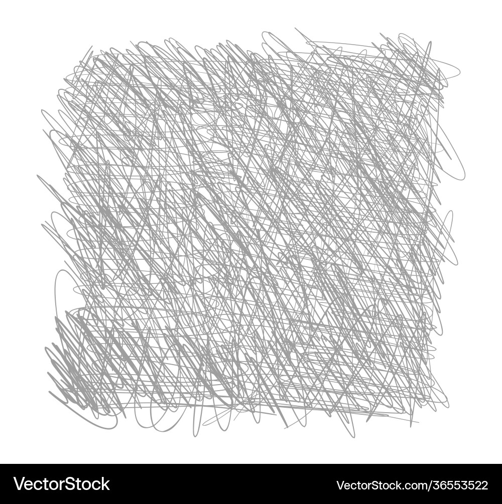 Pen tangled line square pattern hatched drawing Vector Image