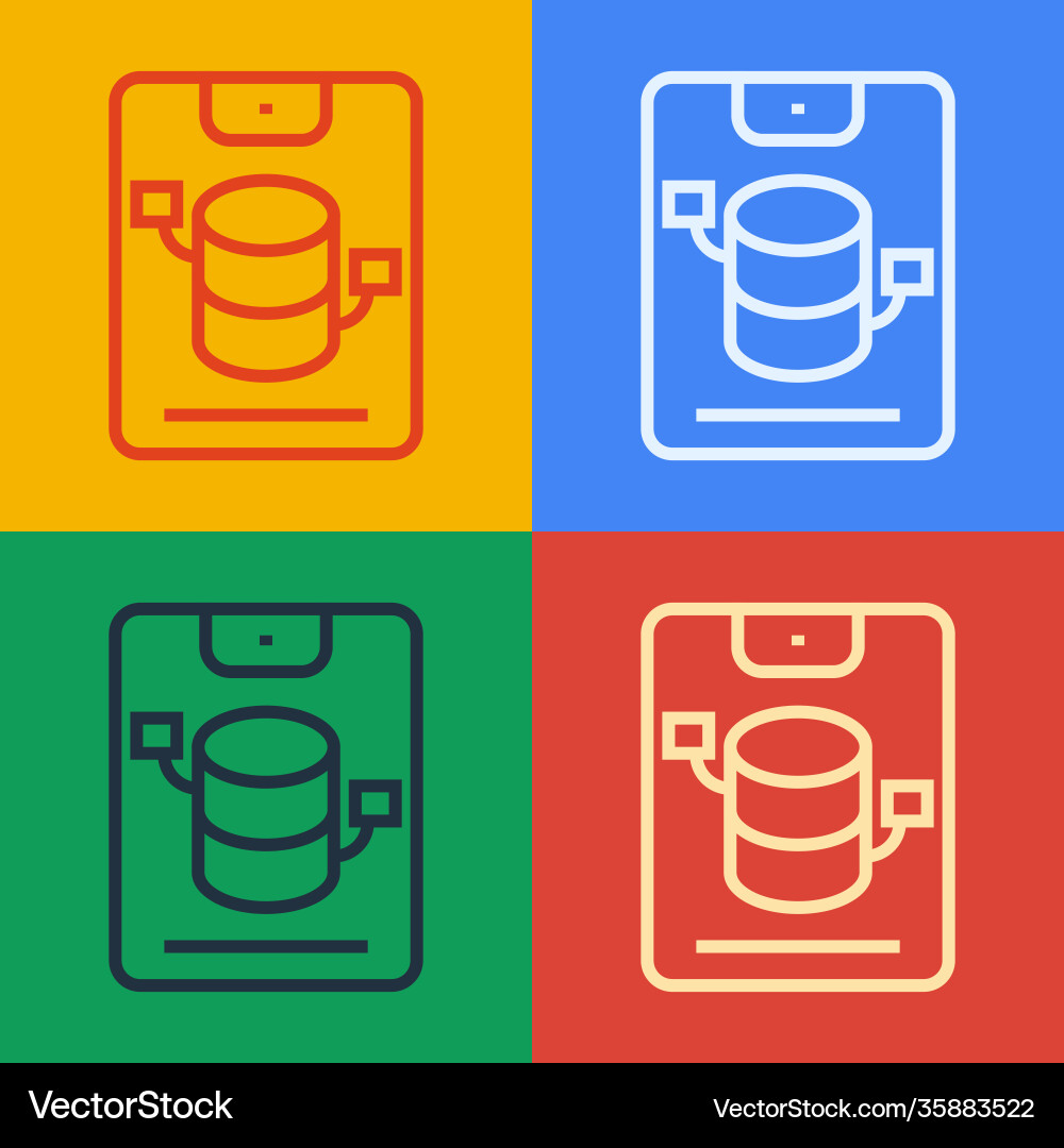 Pop art line server data web hosting icon Pop art line server data web hosting icon vector image