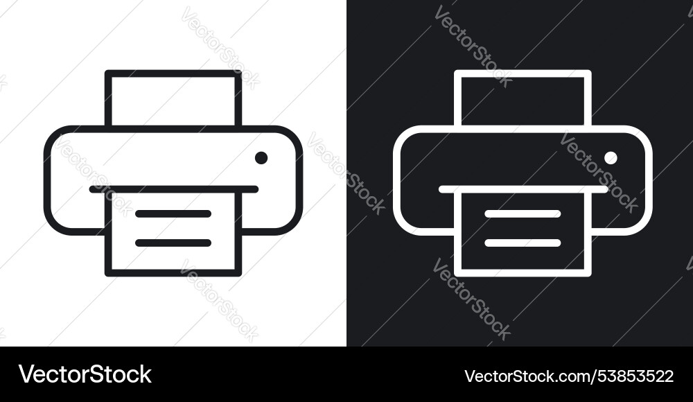 Print button icon set Vector Image