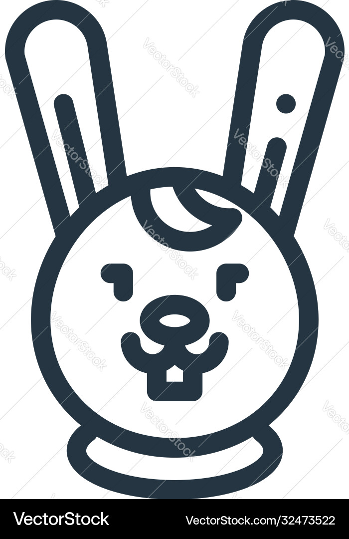 Rabbit icon editable stroke linear Rabbit icon editable stroke linear vector image