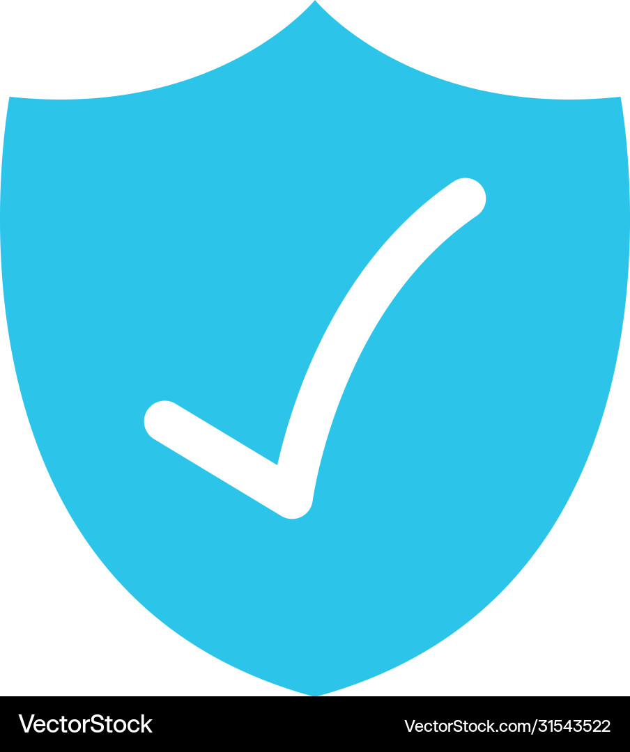 Security shield with check mark icon flat style Security shield with check mark icon flat style vector image