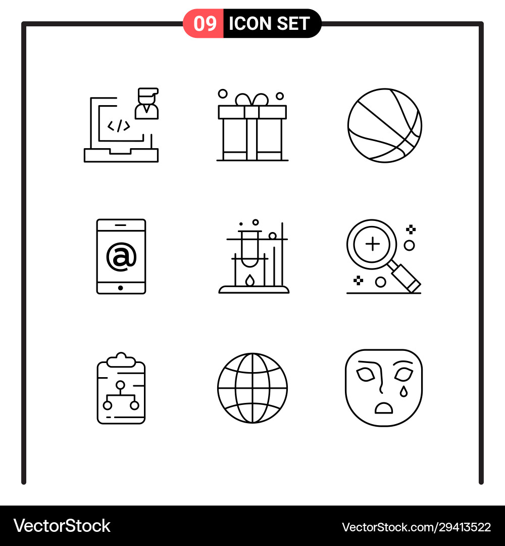 Set 9 line style icons for web and mobile Set 9 line style icons for web and mobile Vector Image