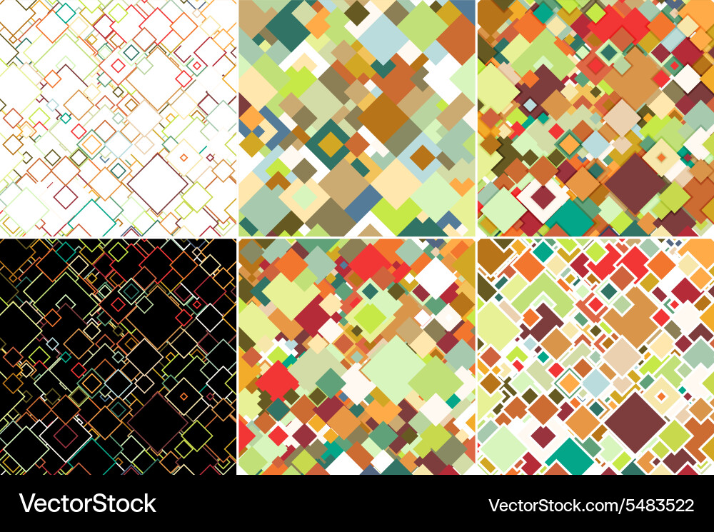 Set of abstract colored backgrounds square design vector image