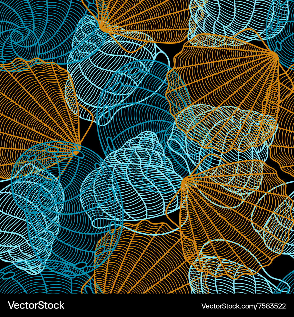 Stylized Seashell Ocean Pattern vector image
