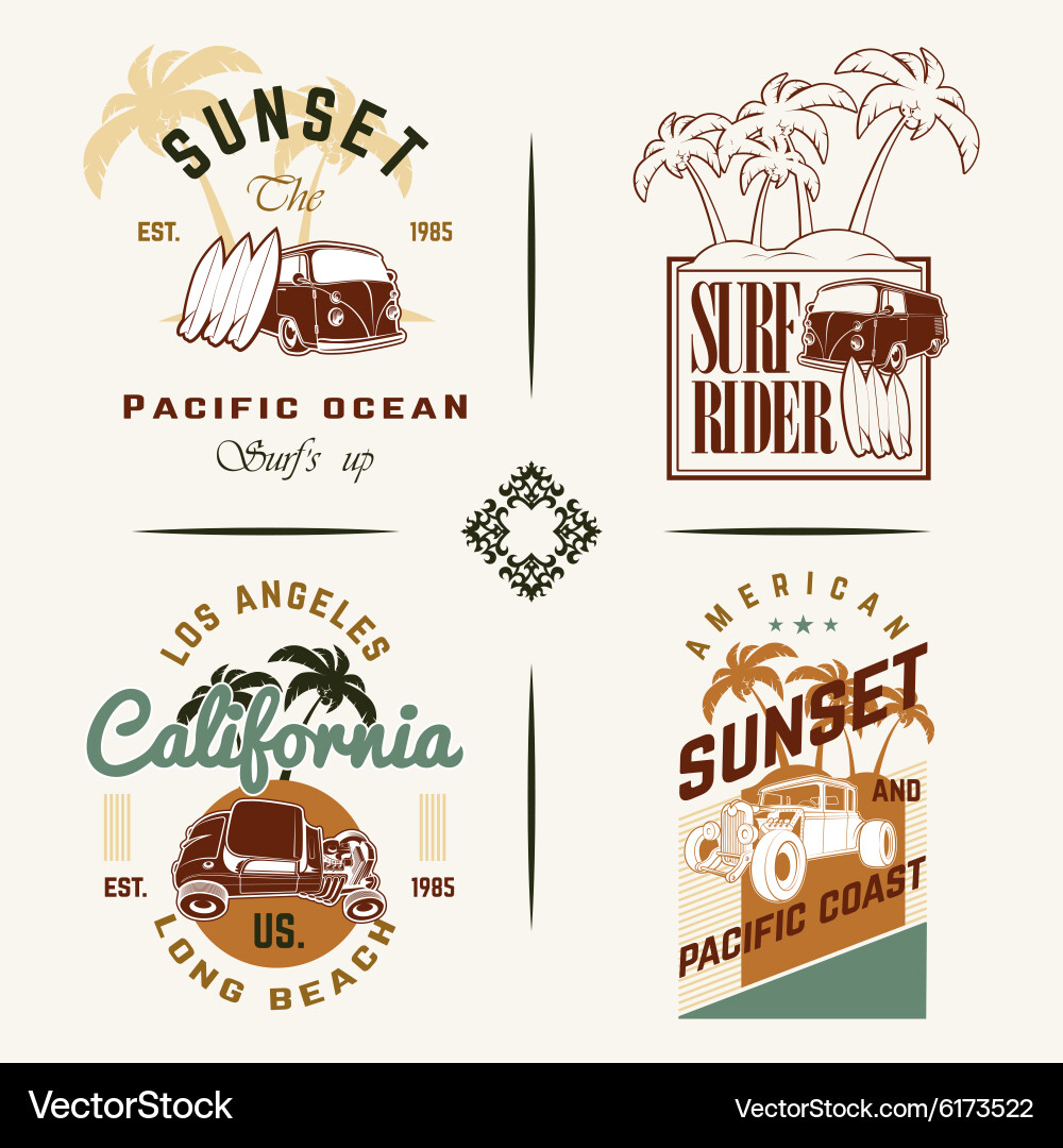 Sunset beach Royalty Free Vector Image - VectorStock