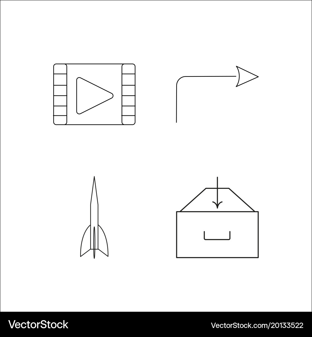 Web simple linear icon setsimple outline icons vector image