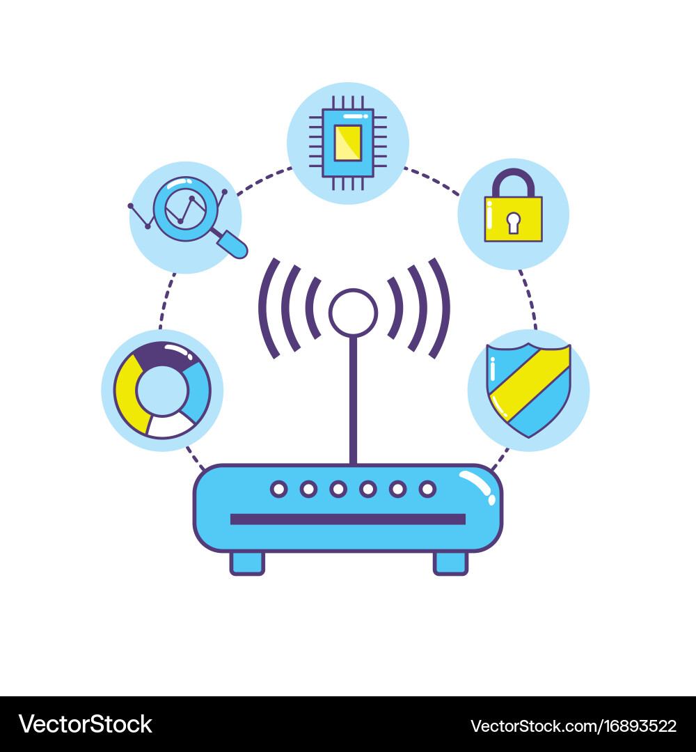 Wifi router technology data center connection Vector Image