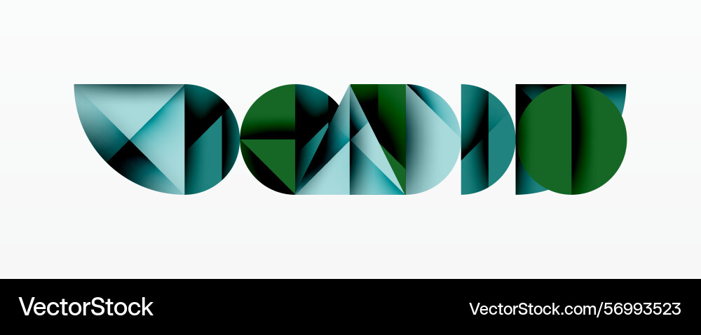 Abstract geometric design features stylized text Vector Image