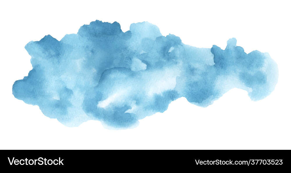 Blue Watercolor Cloud Stain Vector Image