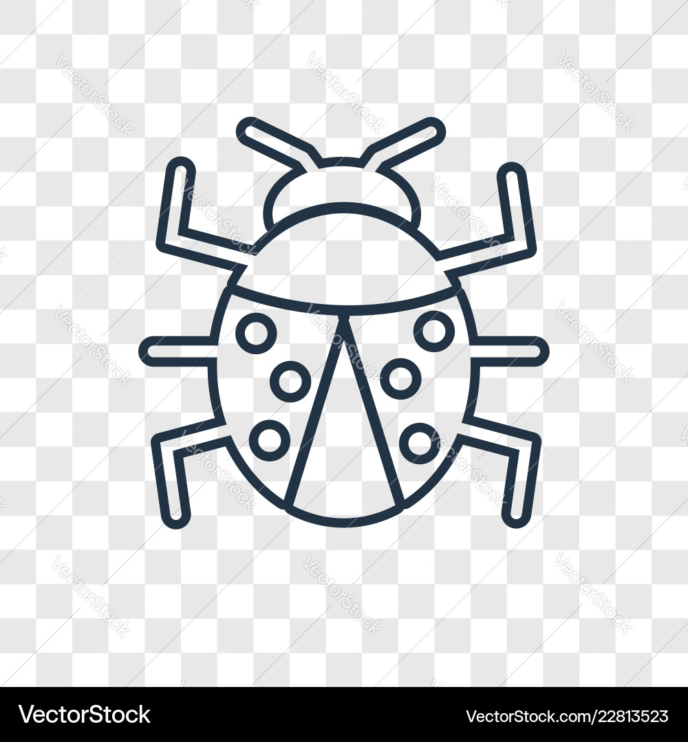Bug concept linear icon isolated on transparent Bug concept linear icon isolated on transparent vector image