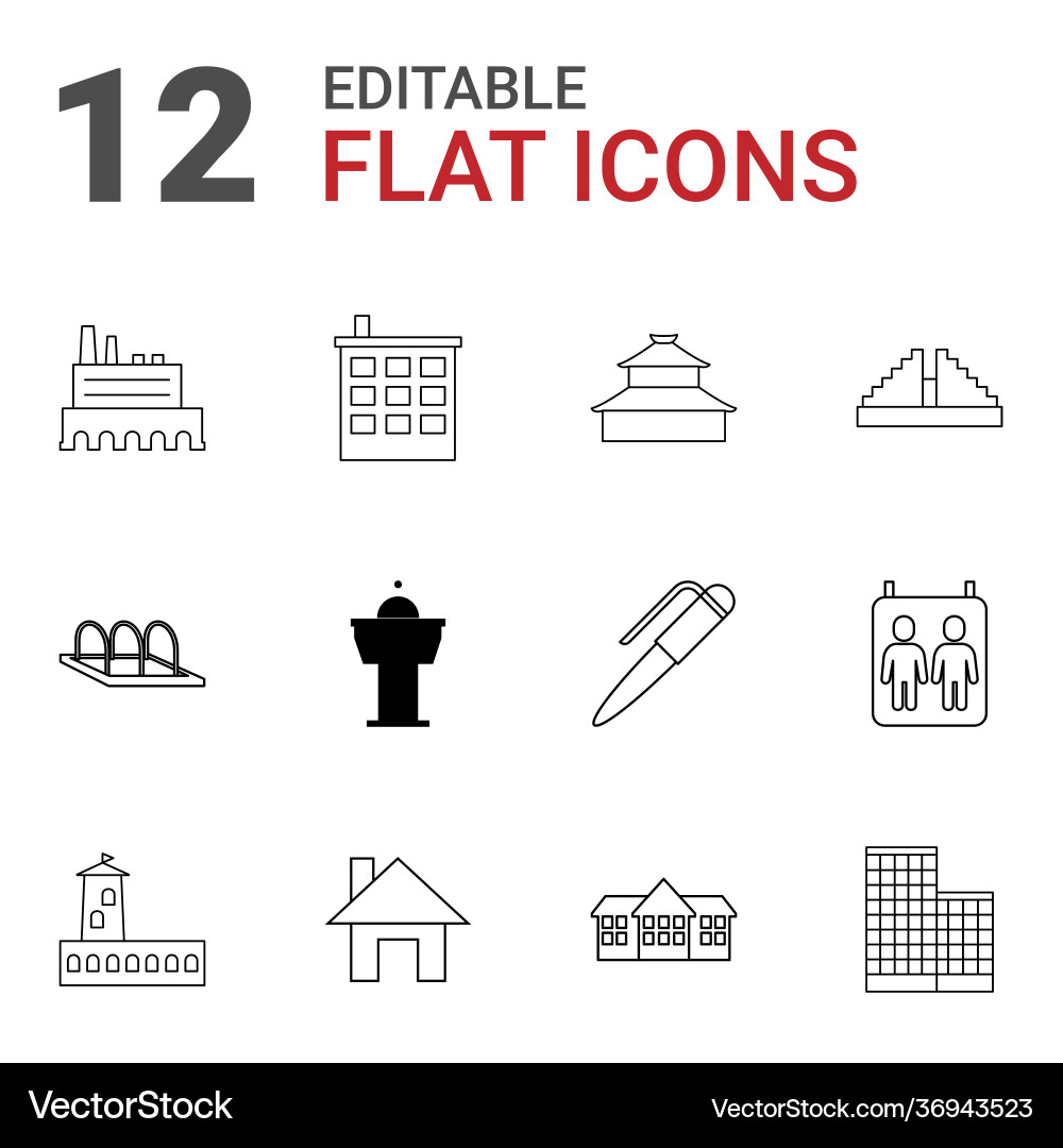 Building icons Vector Image