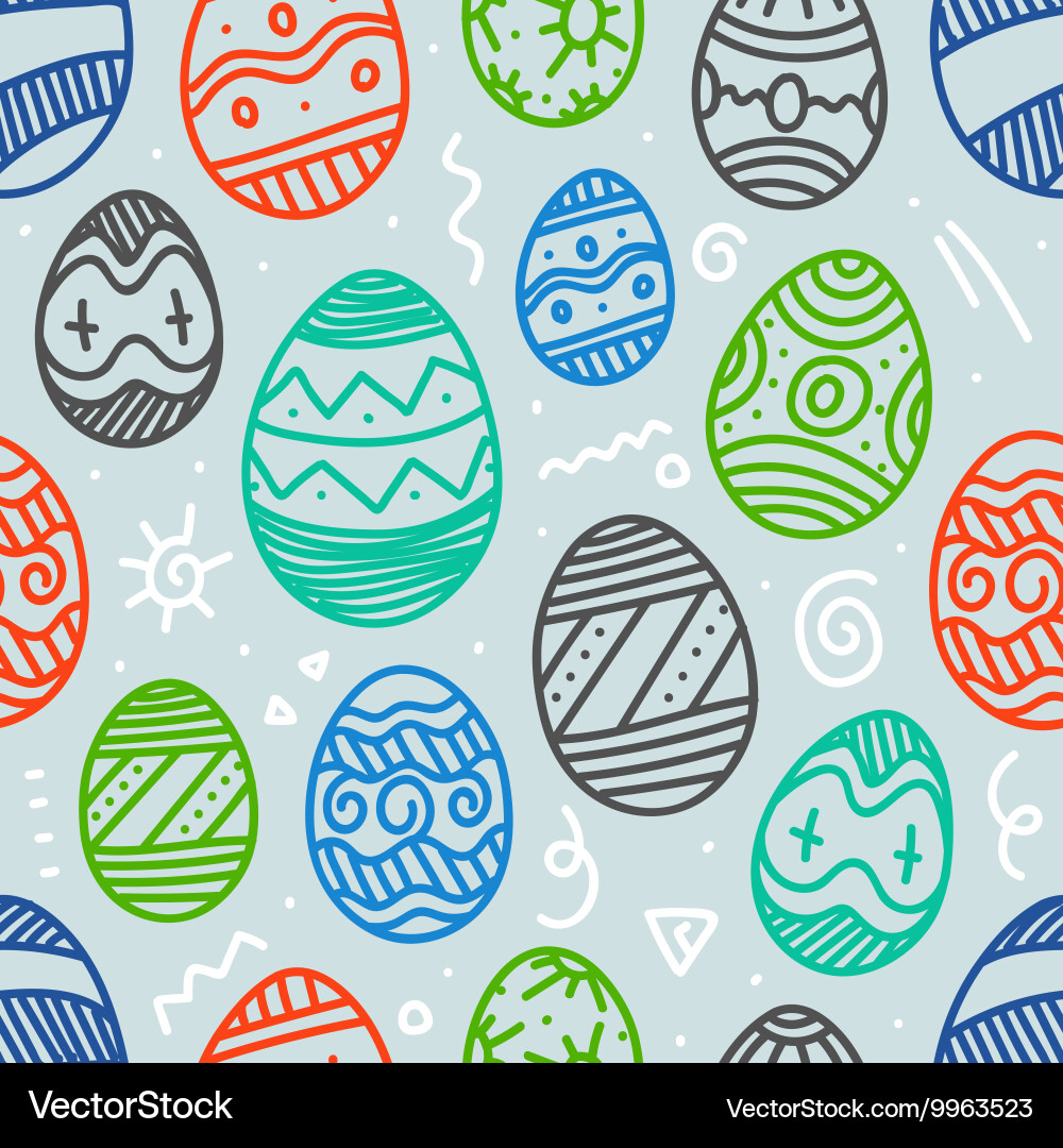 Colorful Easter Eggs Pattern vector image