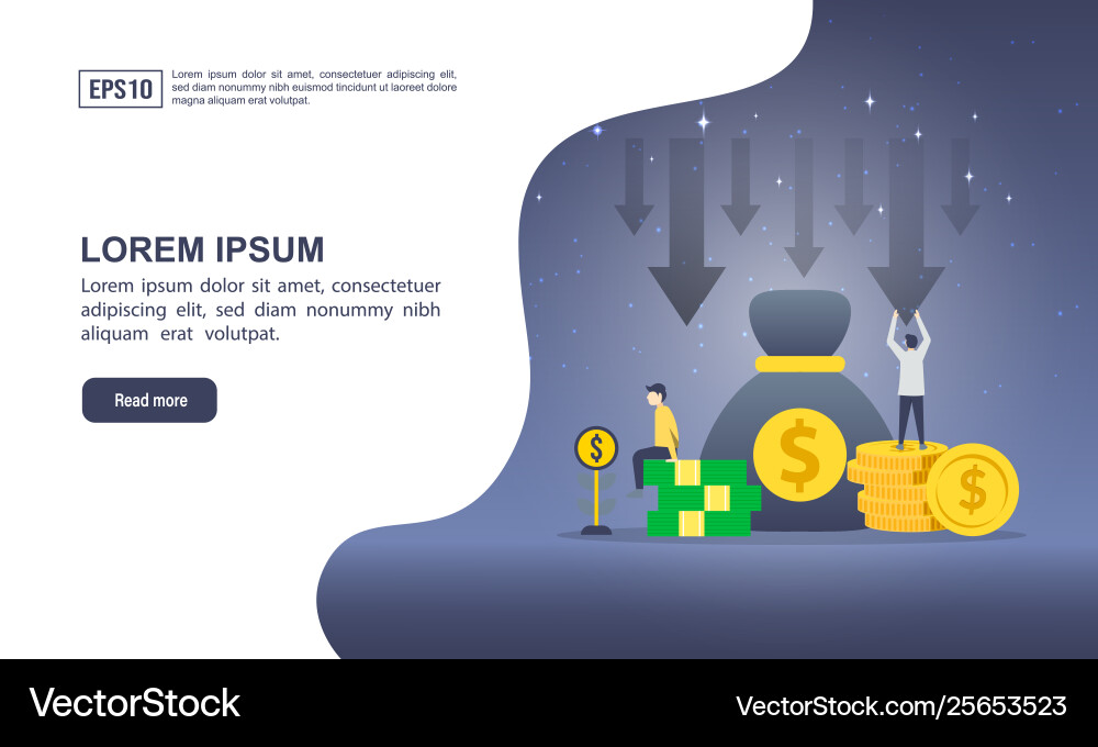 Concept cost reduction with character modern Concept cost reduction with character modern vector image