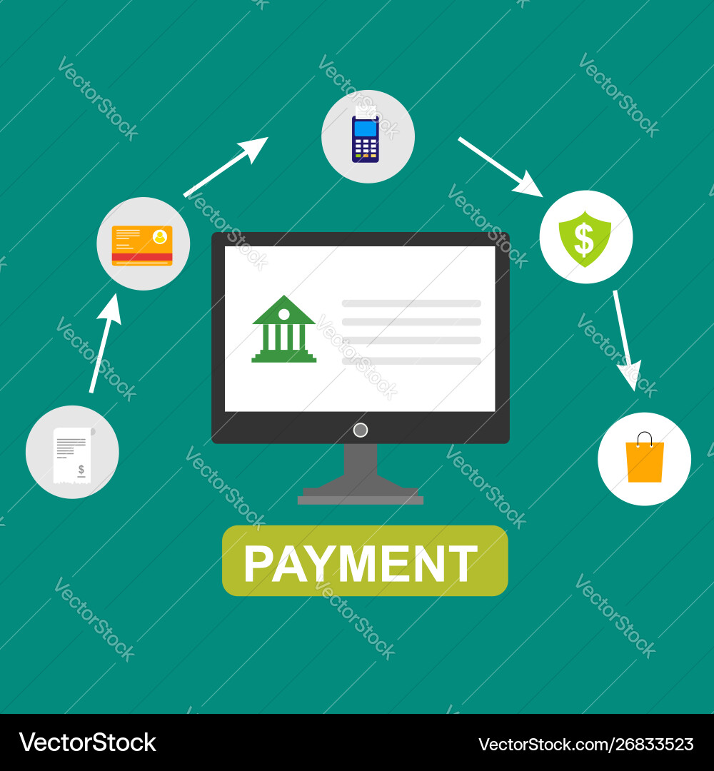 Concept online and mobile payments for web page Concept online and mobile payments for web page vector image