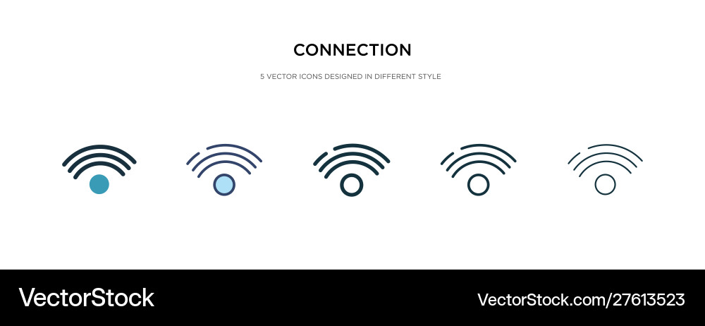 Connection icon in different style two colored Connection icon in different style two colored vector image