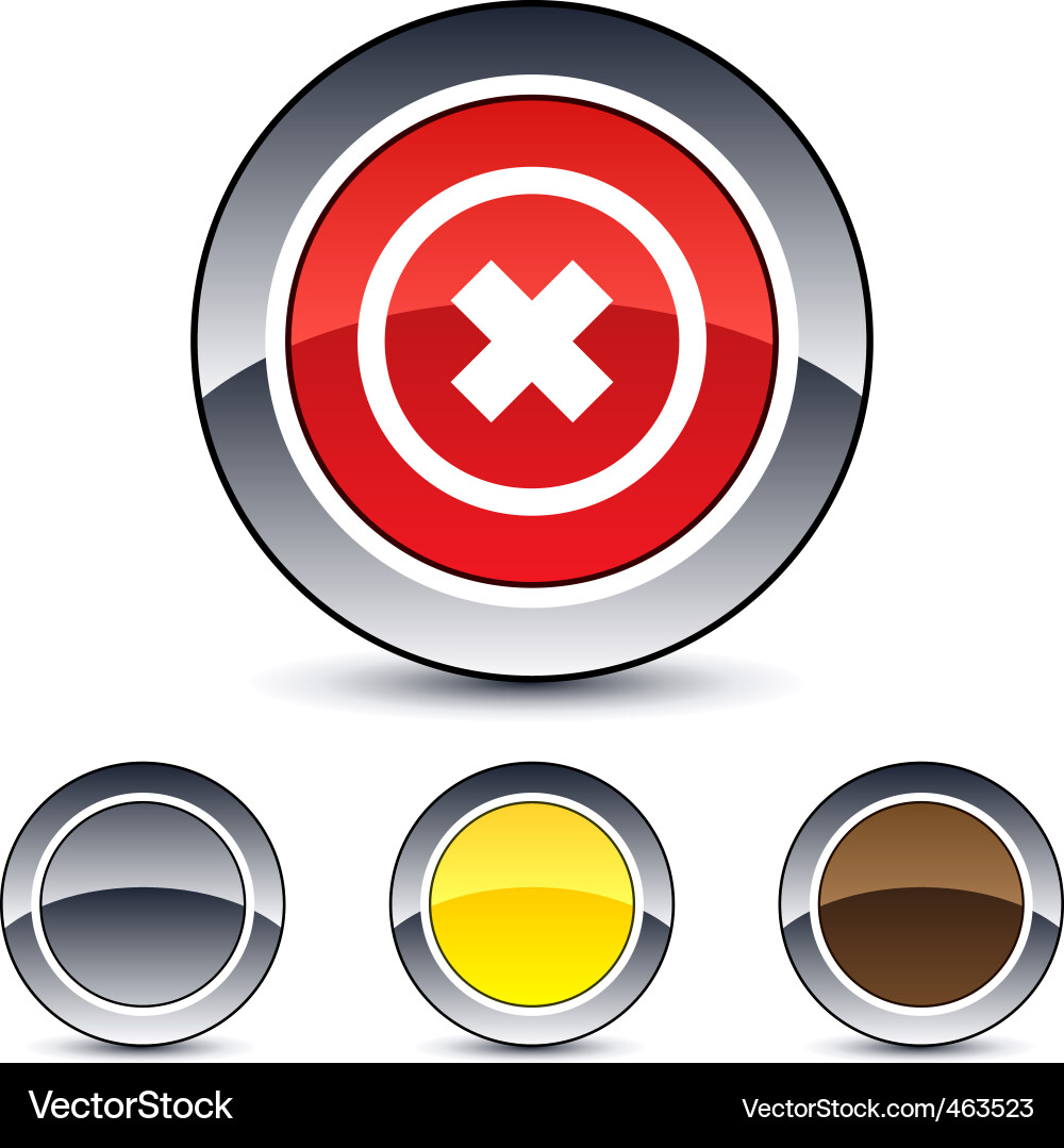 Delete cross round button Vector Image