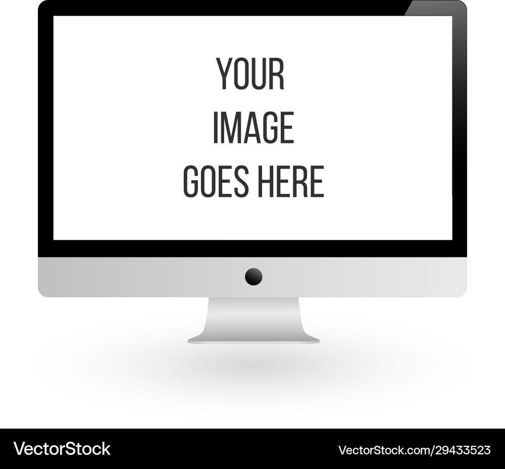 Display monitor computer mockup stock isolated vector image